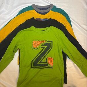 Kids Long Sleeve T-shirt Bundle of 4, Toddler Essentials, Kids Winter Basics